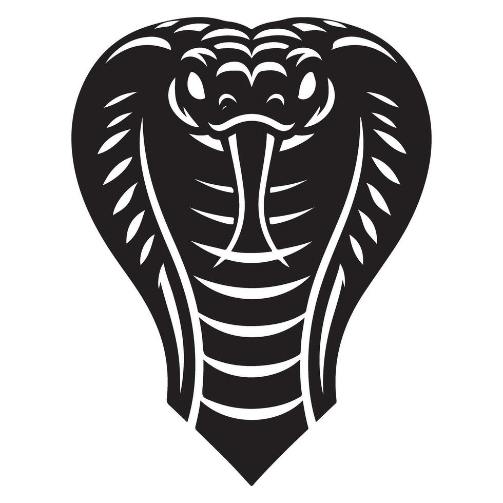 Cobra Silhouette Striking Venomous Snake Predator Dangerous Reptile Artwork vector