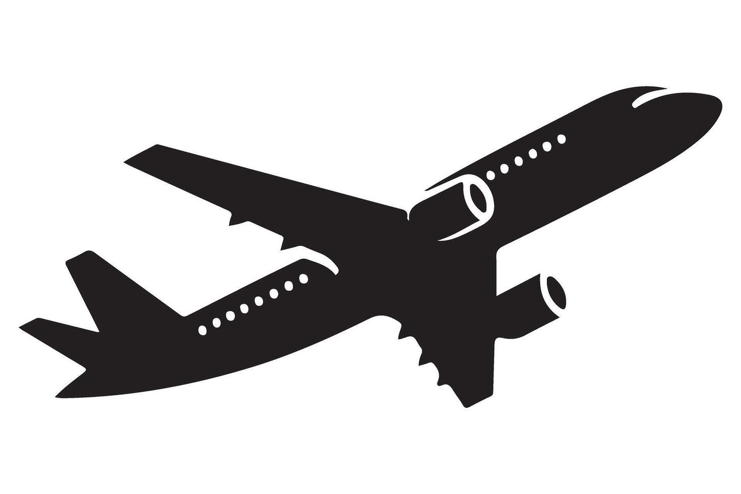 Passenger Airplane Silhouette Graphic for Travel Designs vector