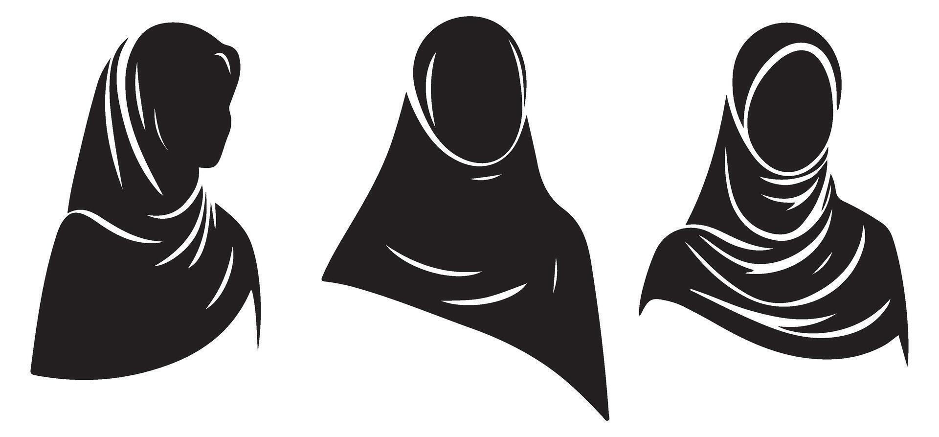 Elegant Hijab Fashion Illustration for Modest Clothing Design Projects vector