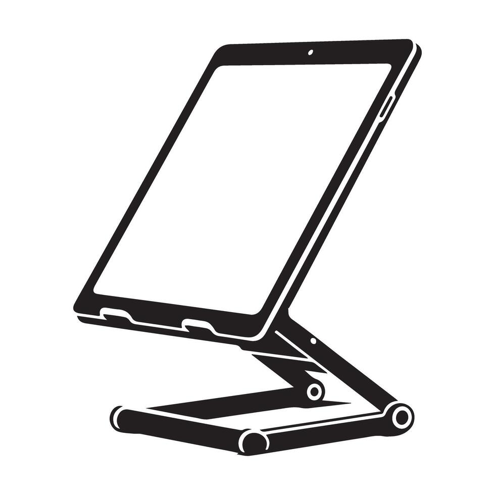 Portable tablet stand silhouette illustration artwork design vector