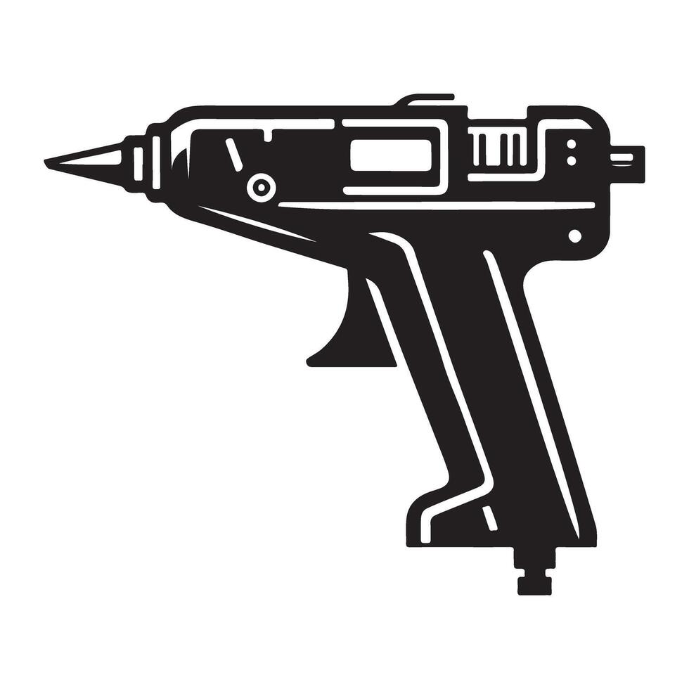 Detailed Silhouette of Hot Glue Gun Illustration vector