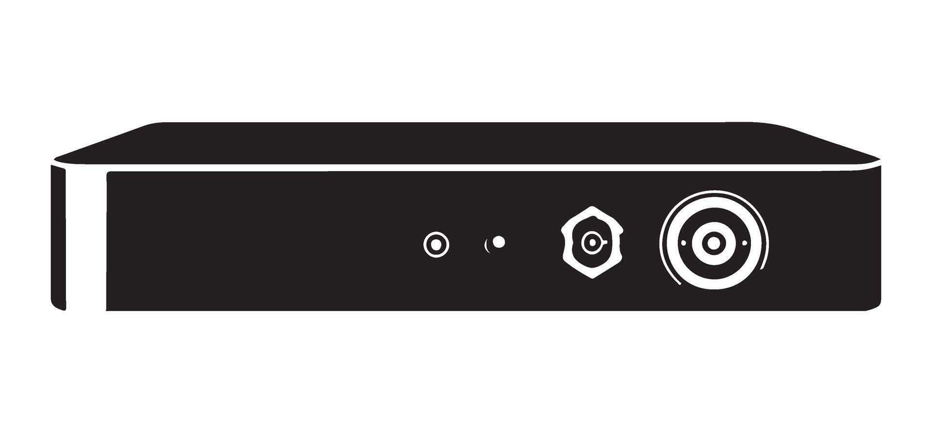 Digital TV Box Silhouette for Streaming Media Entertainment Device vector
