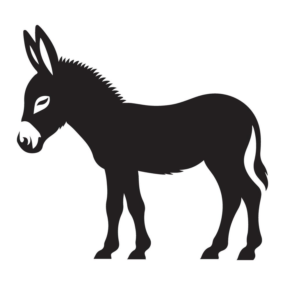 Black Donkey Illustration Silhouette for Ranch or Farm Use vector