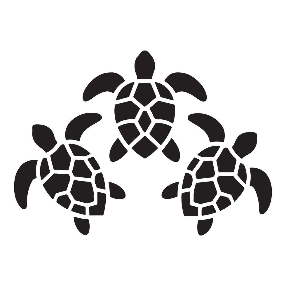 Sea Turtle Silhouette Illustration for Wildlife Conservation Projects vector