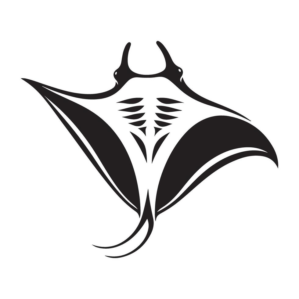 Elegant Manta Ray Silhouette Symbol of Ocean's Grace vector