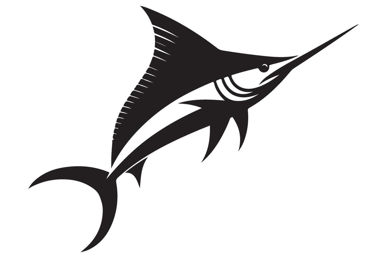Elegant Marlin Silhouette for Fishing Brand and Logo Design vector