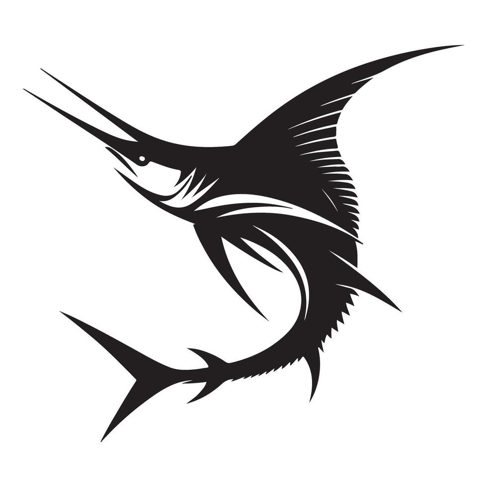 Striking Silhouette Marlin Fish Illustration for Fishing Enthusiasts vector