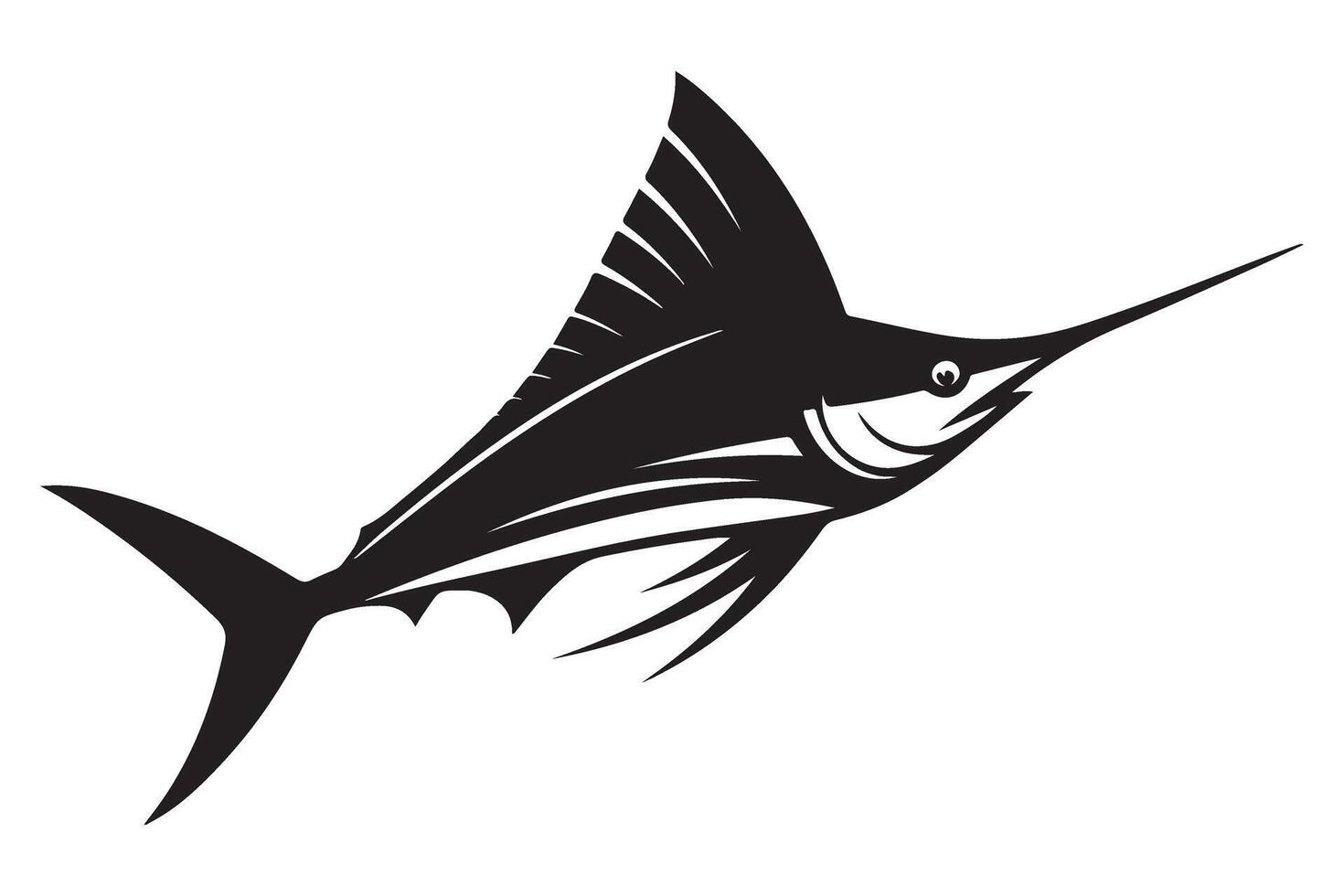Majestic Marlin Silhouette Illustration for Fishing Enthusiasts and Designers vector