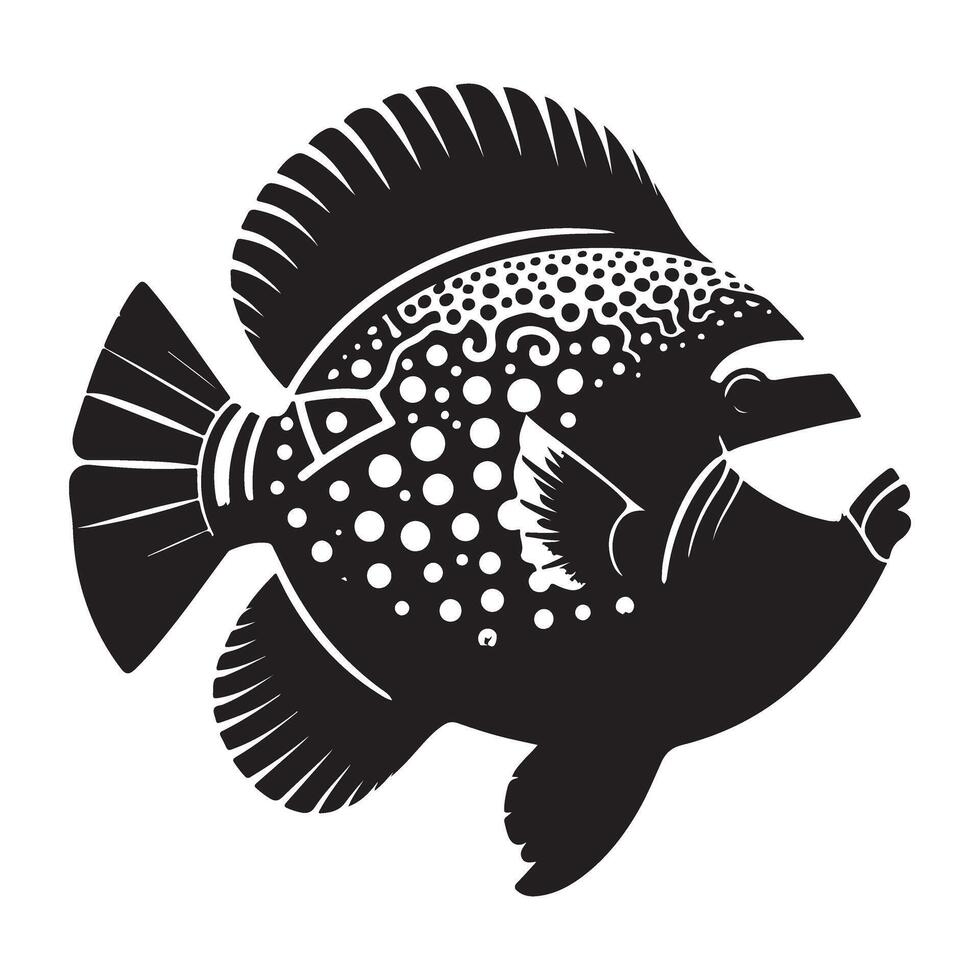 Detailed Illustration of a Tropical Fish with Unique Patterns vector