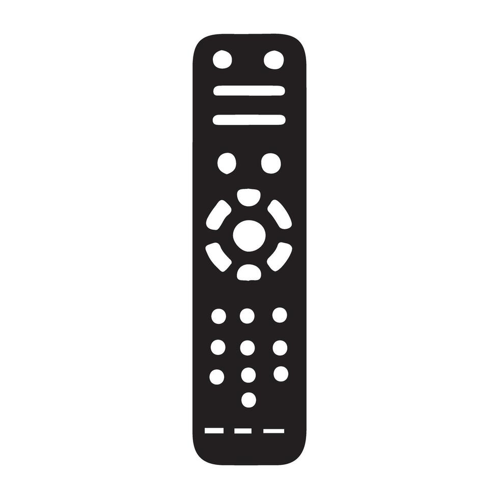 Black Remote Control Silhouette Illustration for TV System vector