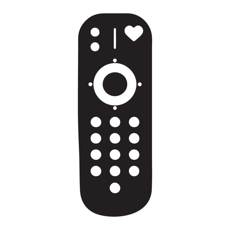 Universal TV Remote Control Silhouette for Smart Home Electronics vector