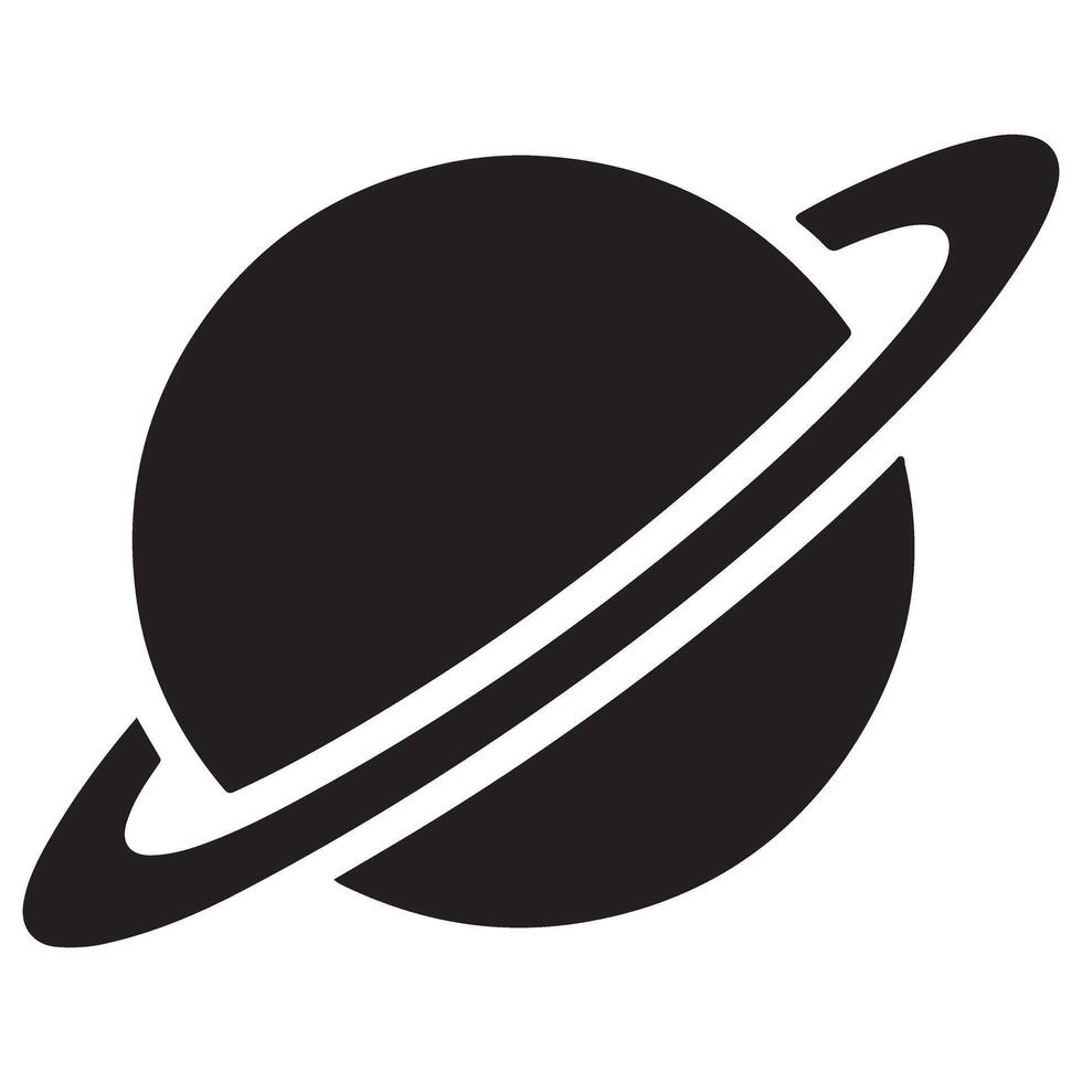 Saturn Silhouette Planetary Science Space Exploration Ringed Planet Celestial Body vector