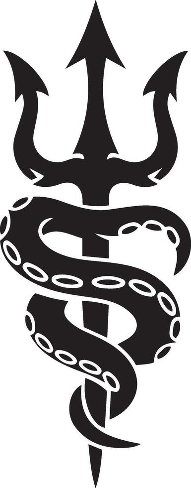 Two stylized trident Silhouette designs, perfect for tattoos or prints. vector