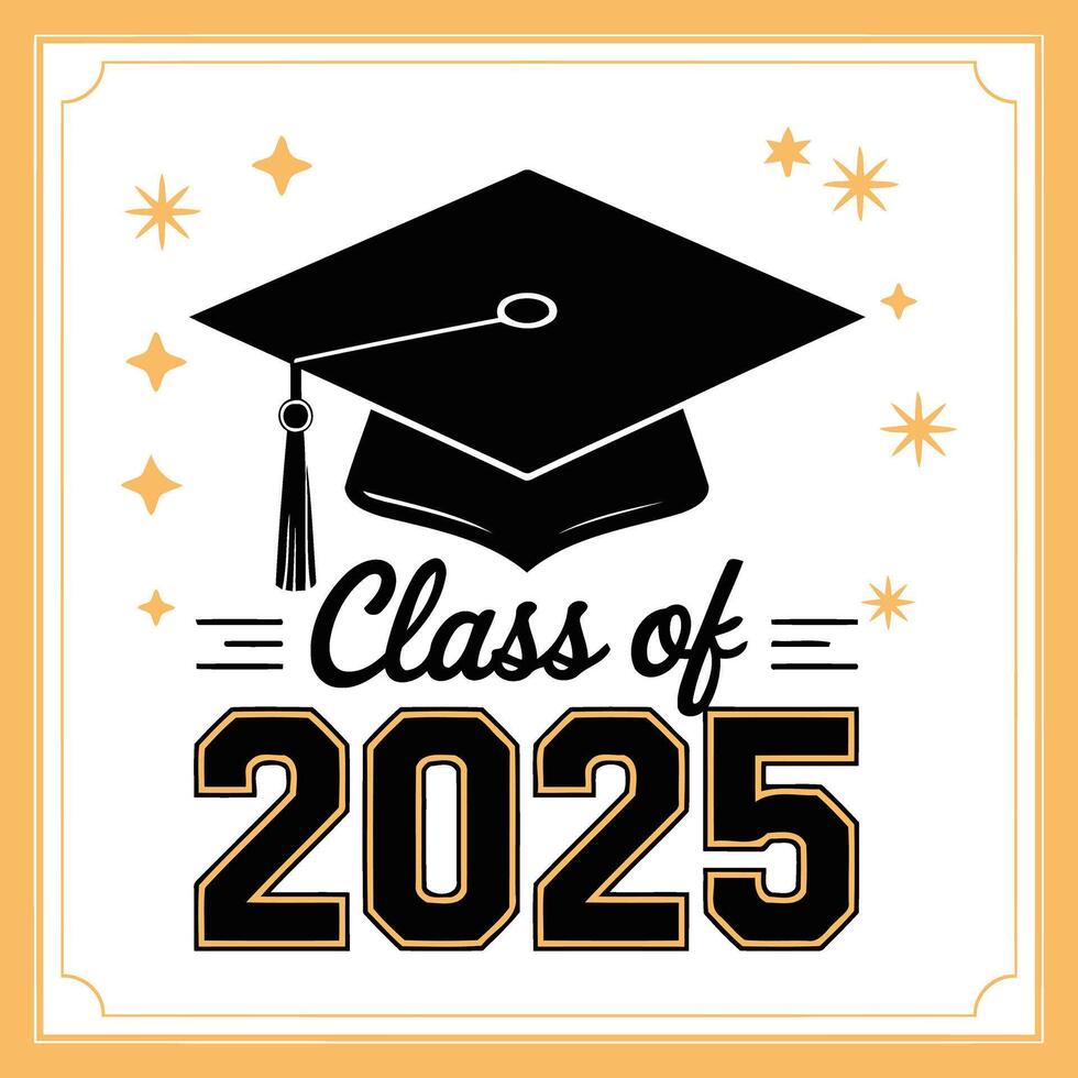 Class of 2025 Graduation Graphic Poster Design vector