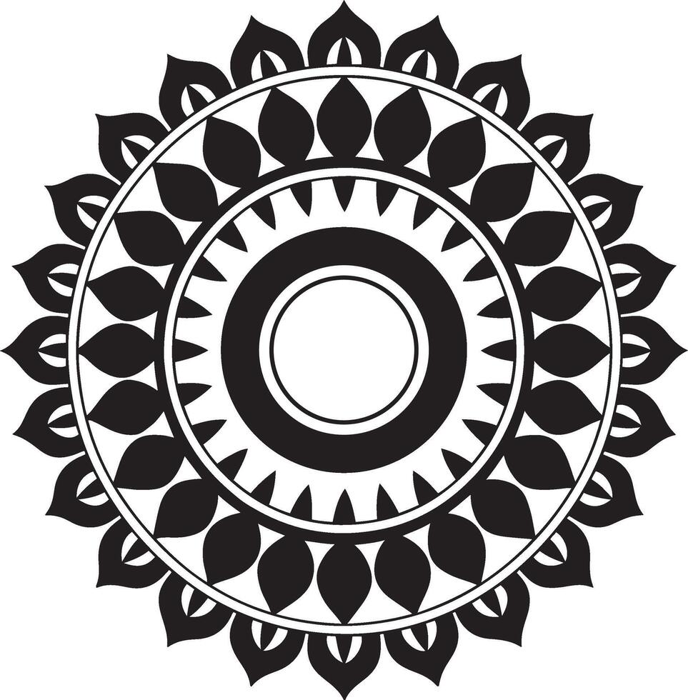Ornate Black and White Mandala Design vector