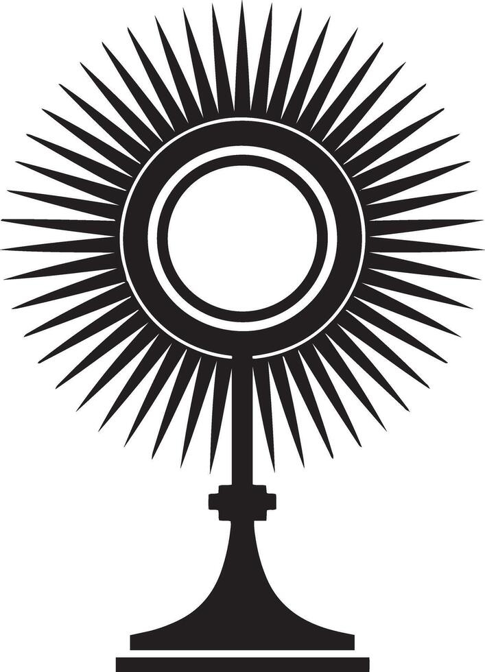 Black Monstrance Silhouette Catholic Eucharist Religious Symbol vector