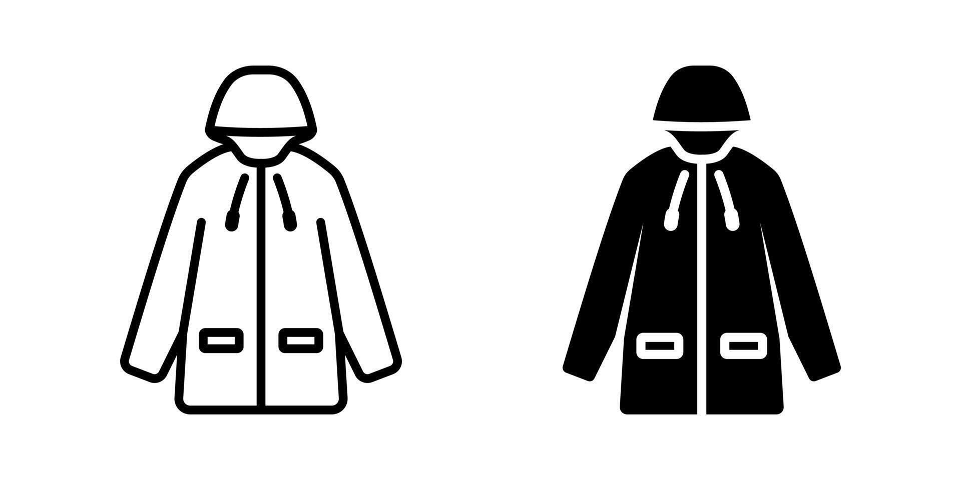 Raincoat icon set. for mobile concept and web design on white background vector