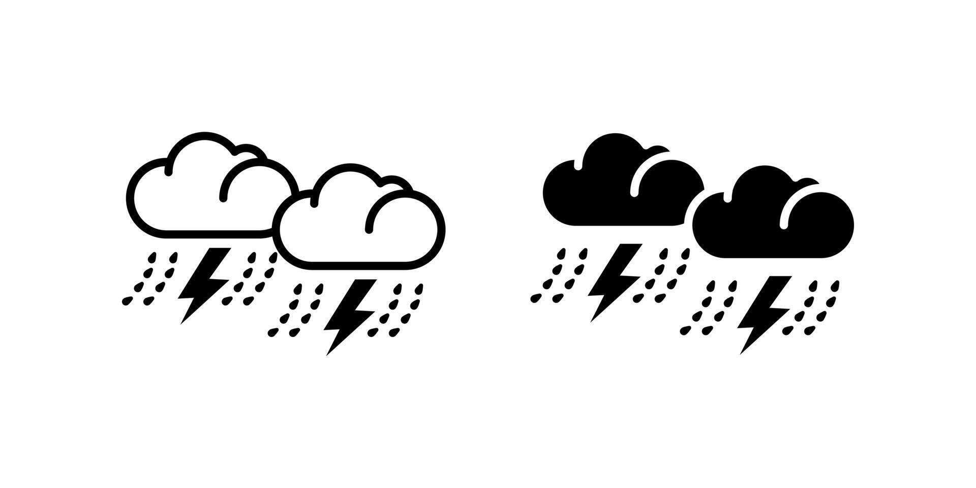 Thunderstorm icon set.for mobile concept and web design on white background vector