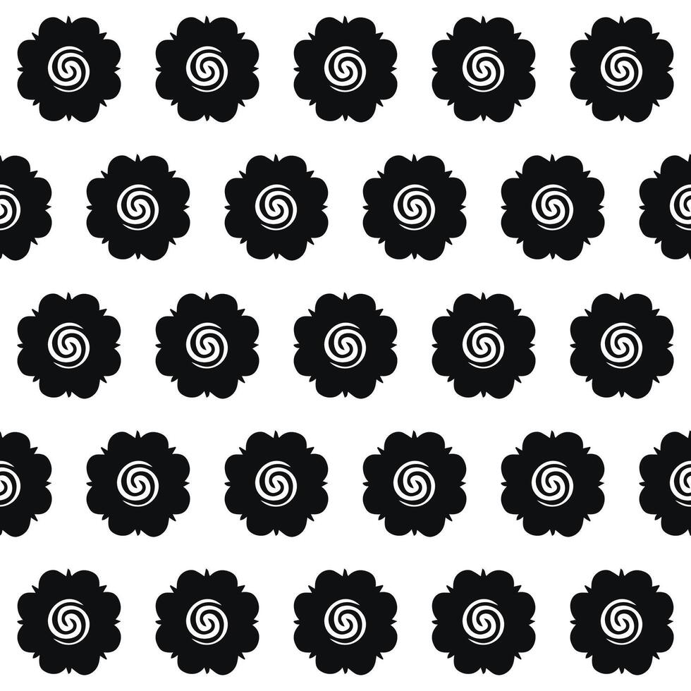 traditional borneo flower pattern tribal symbol black and white background vector
