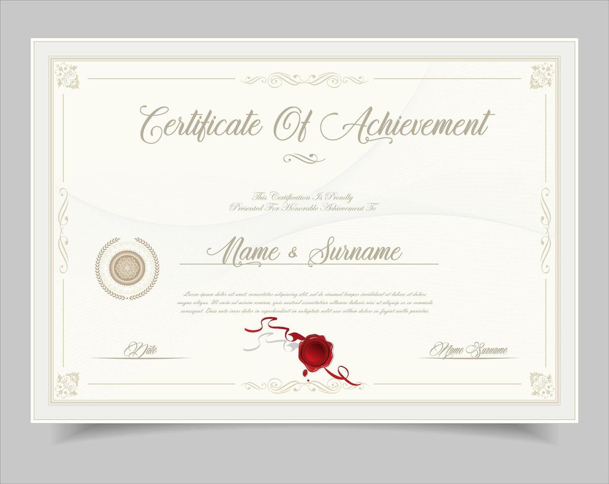 Certificate or diploma Business Training Achievement with elegant certificate awards template 02.eps vector