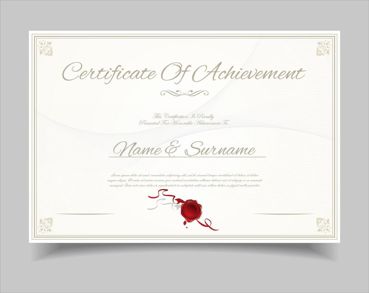 Certificate or diploma template Business Training Achievement with elegant certificate awards template vector