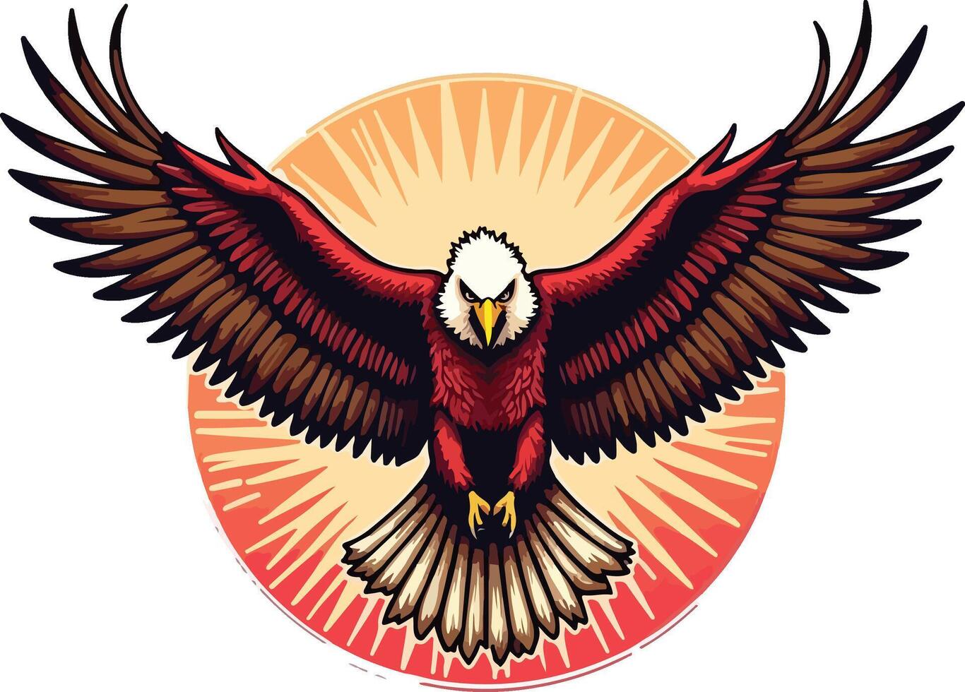 An eagle with its wings spread out vector