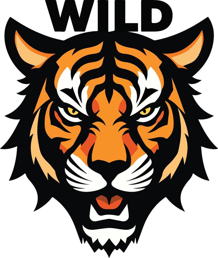 The wild logo with a tiger head vector