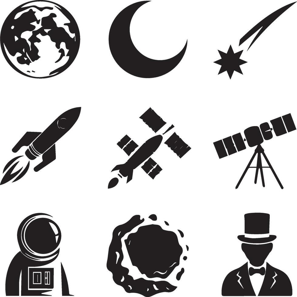 Space exploration icons set vector