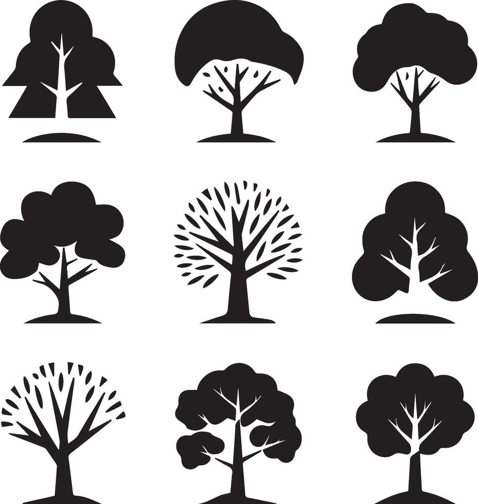 Tree icons set illustration vector
