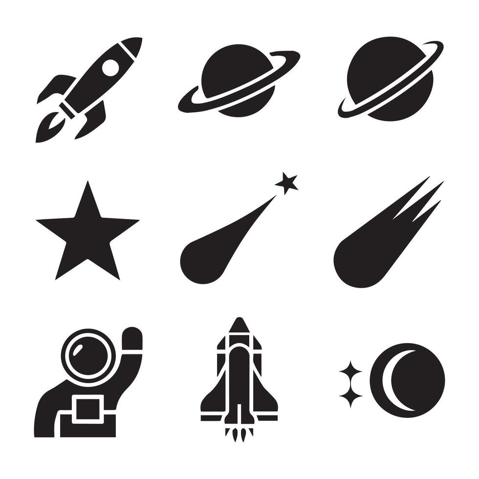 Space icons set illustration vector