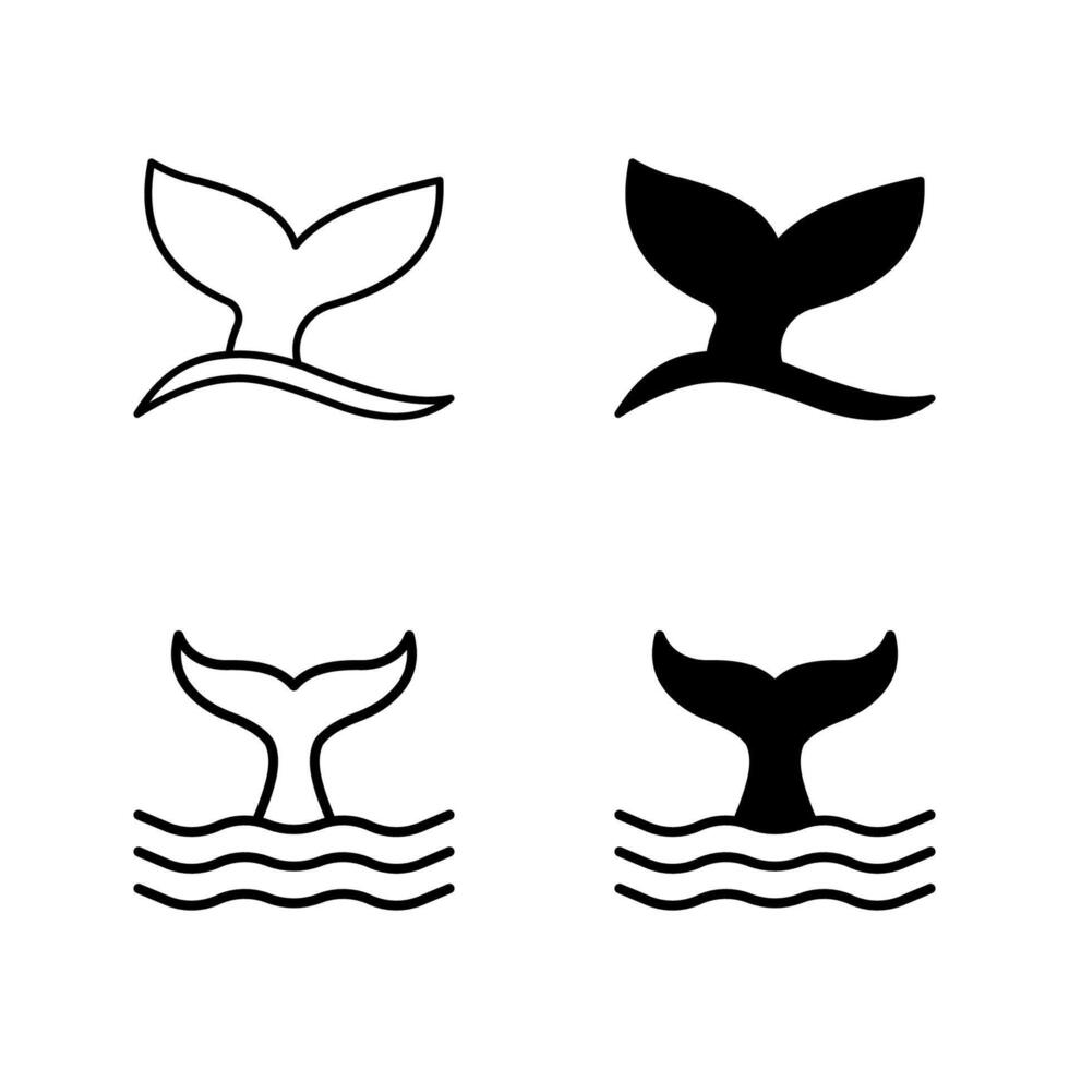 Whale Tail icon set. vector