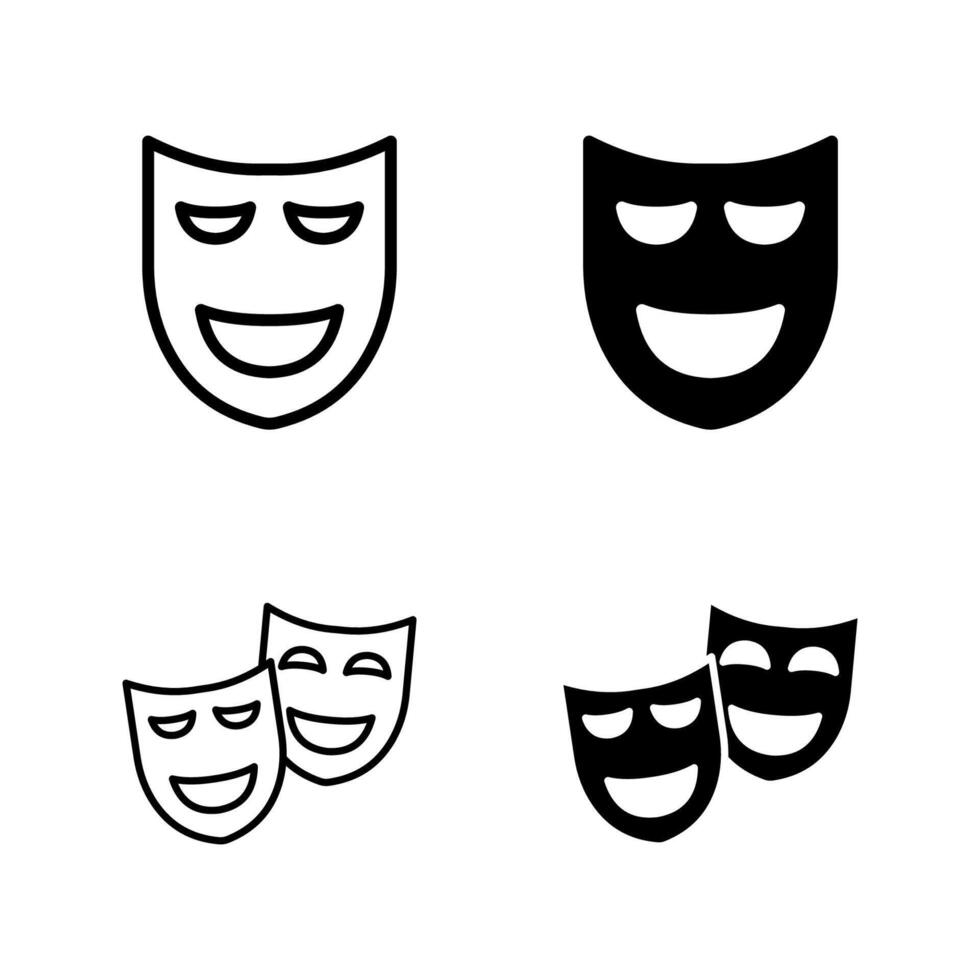 Theater masks icon set. vector