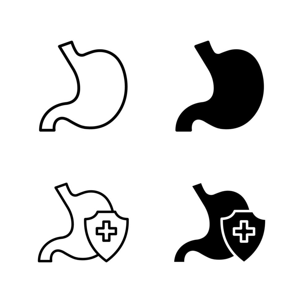 Stomach icon set symbol for mobile concept. vector