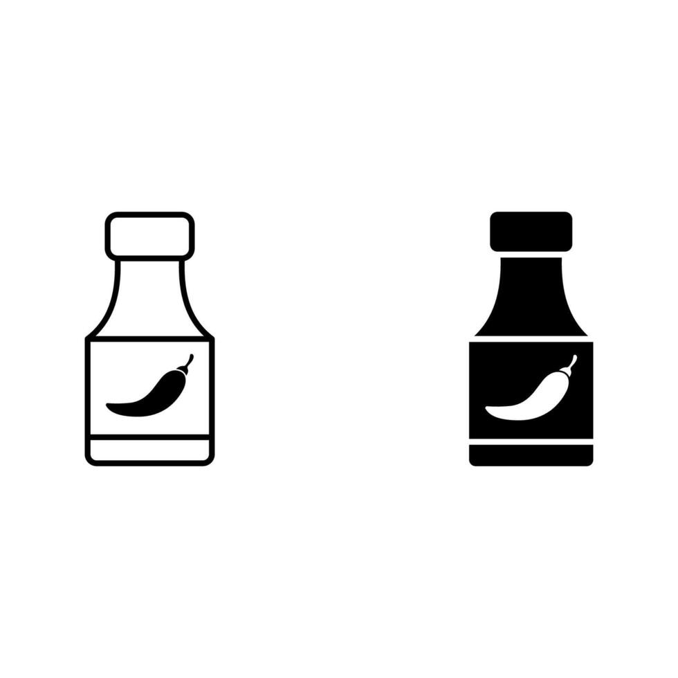 Chili sauce icon set.. vector