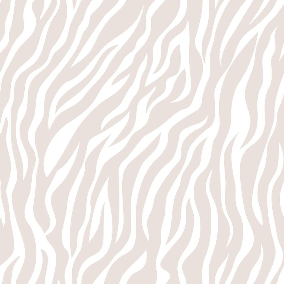 White and beige abstract tiger stripe seamless background. Abstract animal print vector