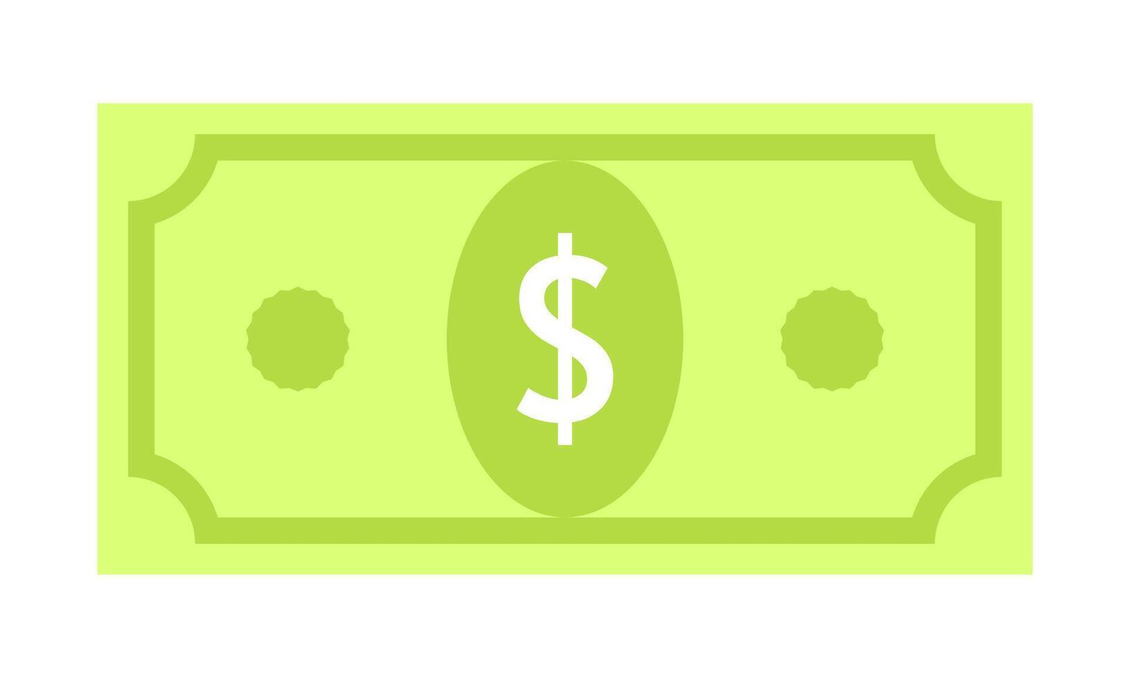 a green dollar bill with a dollar sign on it vector
