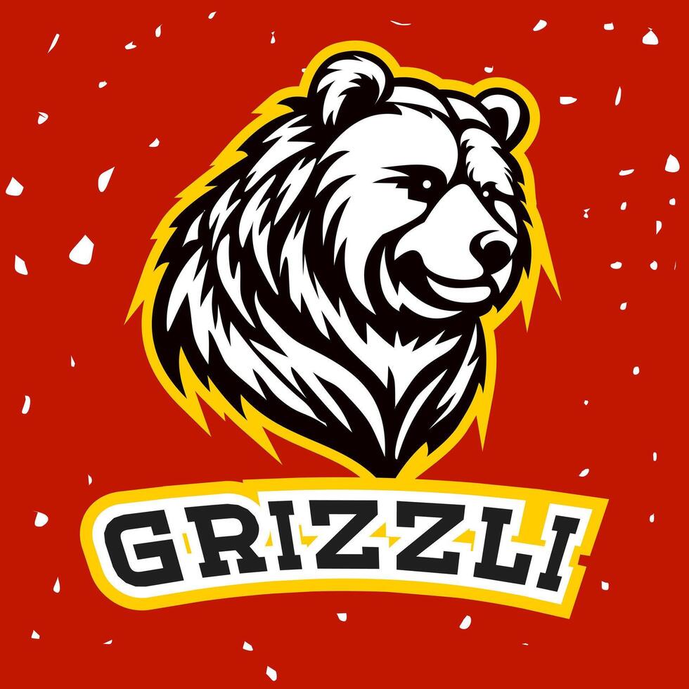 Grizzli logo with a Beard head like esport team vector
