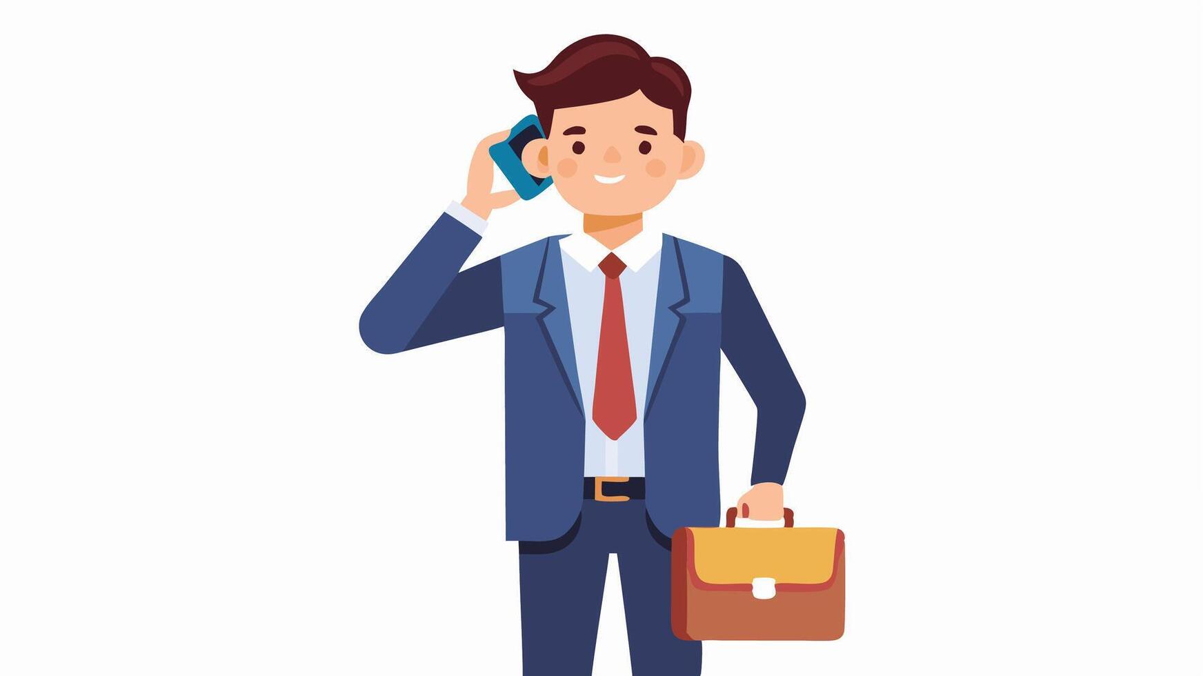 Businessman talking on the phone, illustration vector
