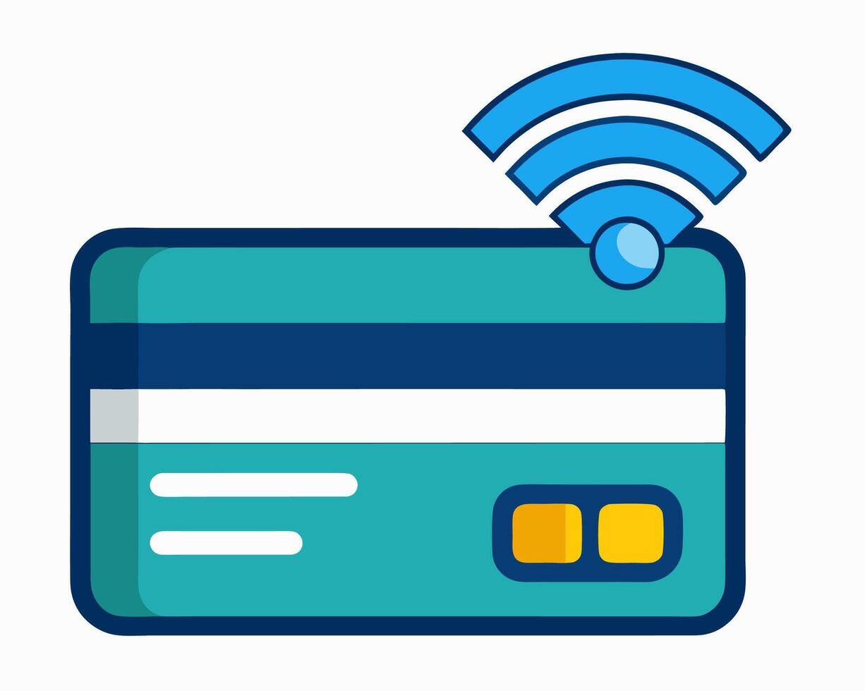 Credit card icon with wifi symbol illustration vector