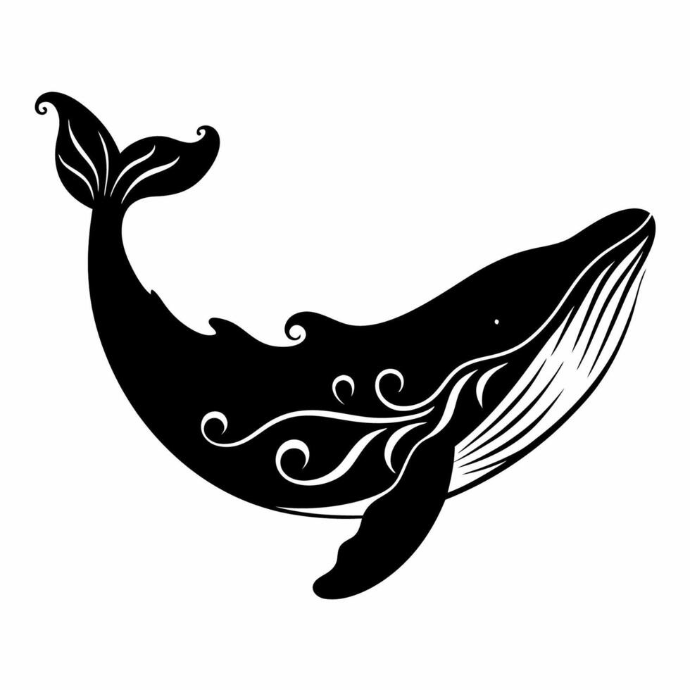 A whale with a swirl pattern on its back vector