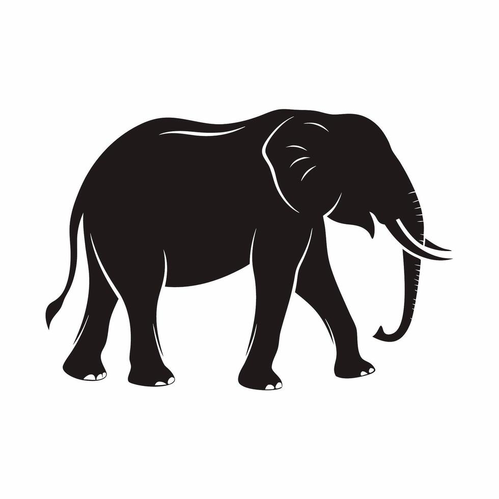 An elephant is shown in silhouette on a white background vector