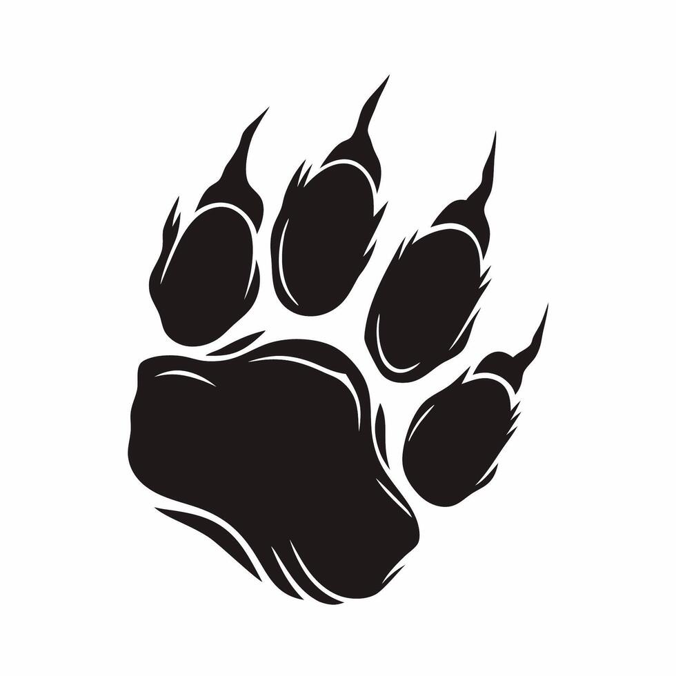 A black bear paw print on a white background vector