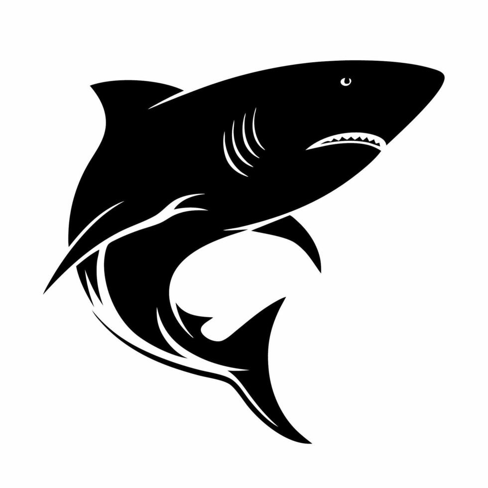Shark silhouette on white background vector