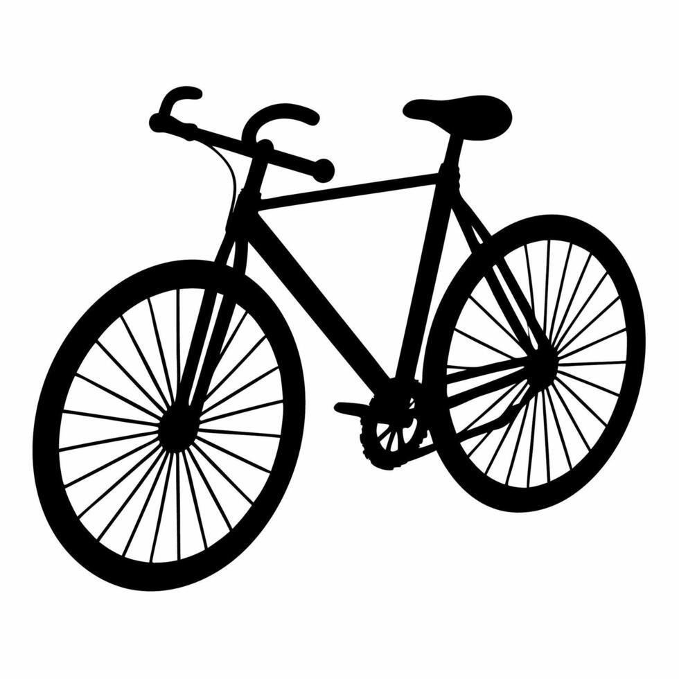 A black and white silhouette of a bicycle vector