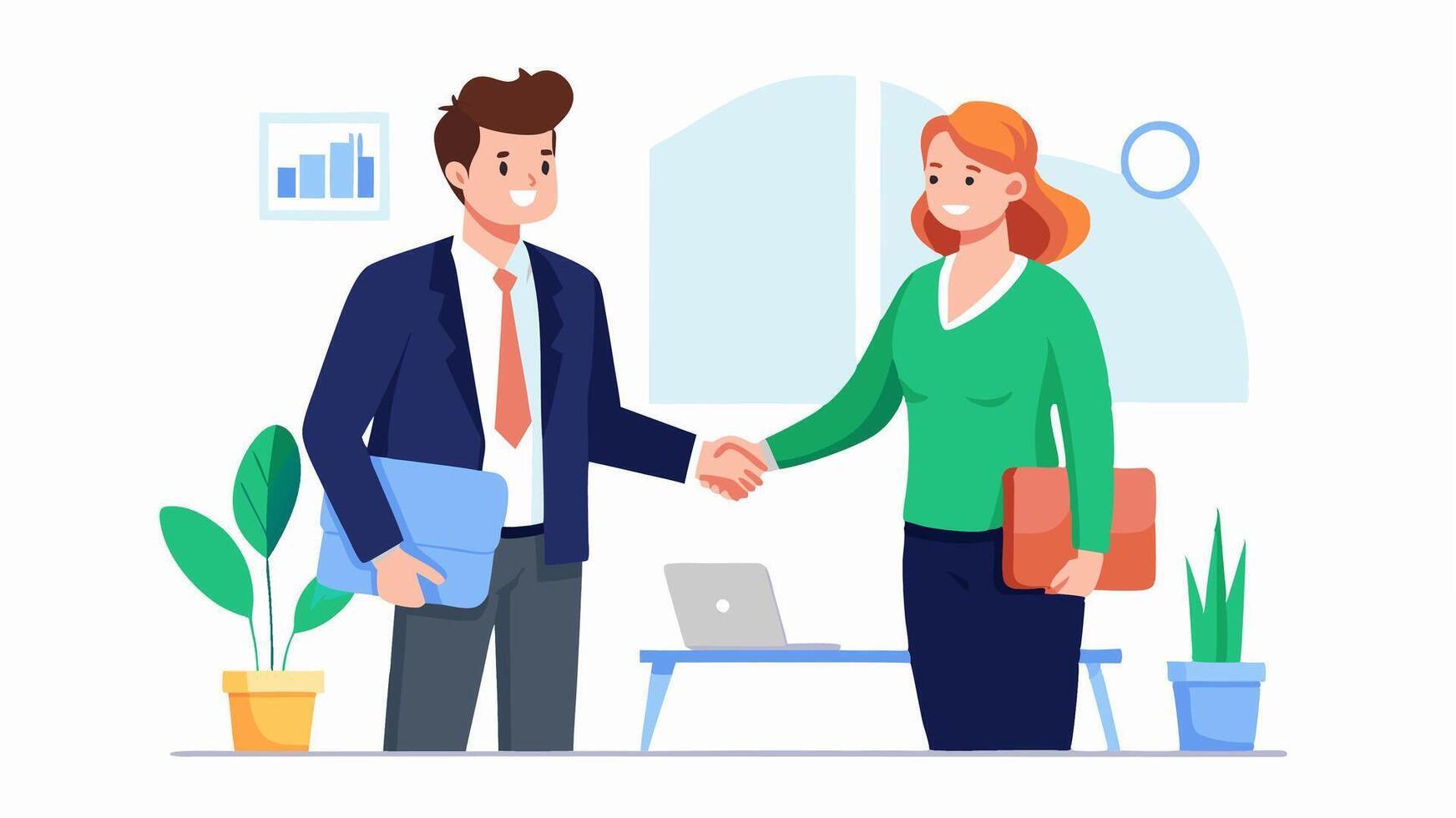 Business people shaking hands in office vector