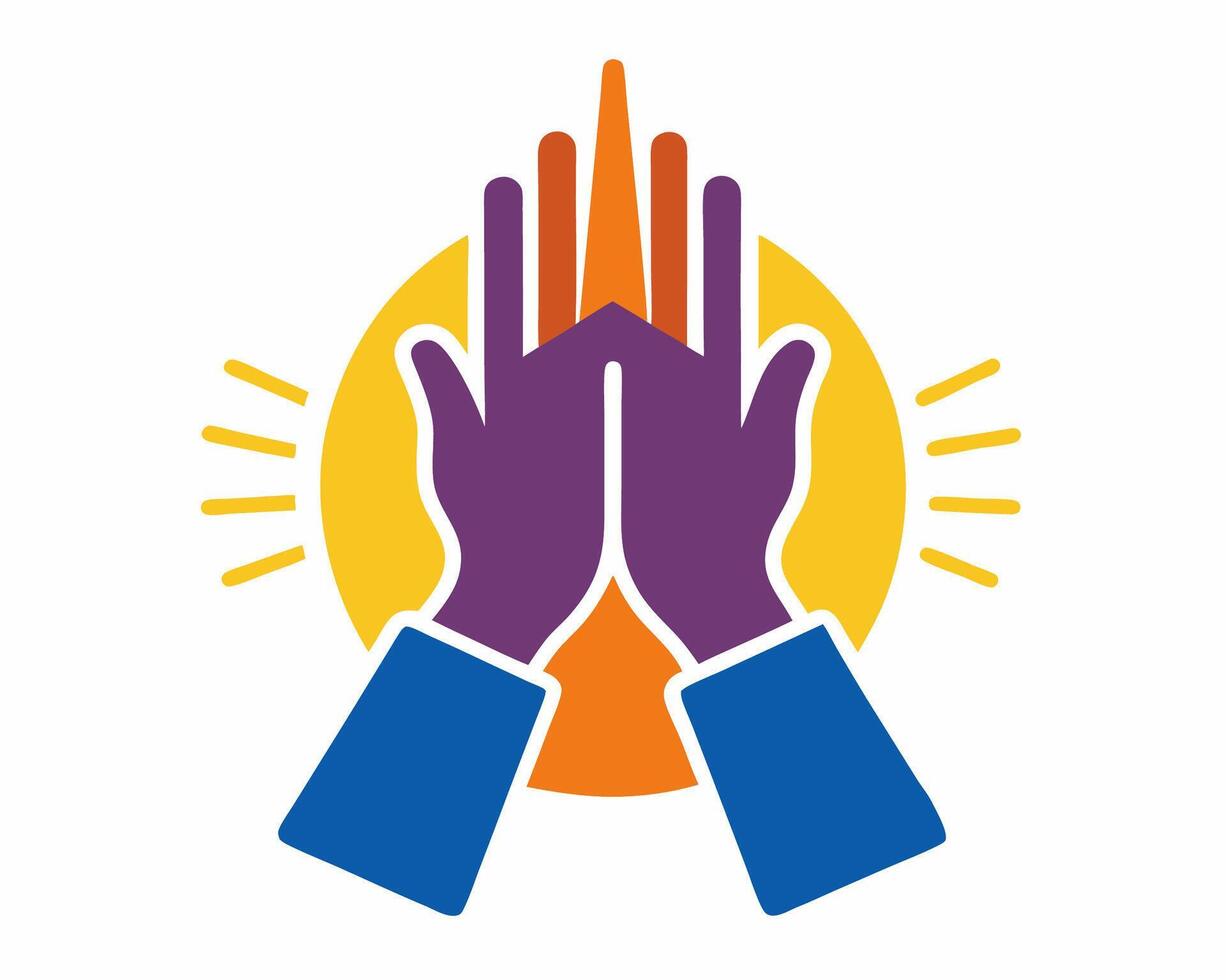 Prayer hands icon illustration vector