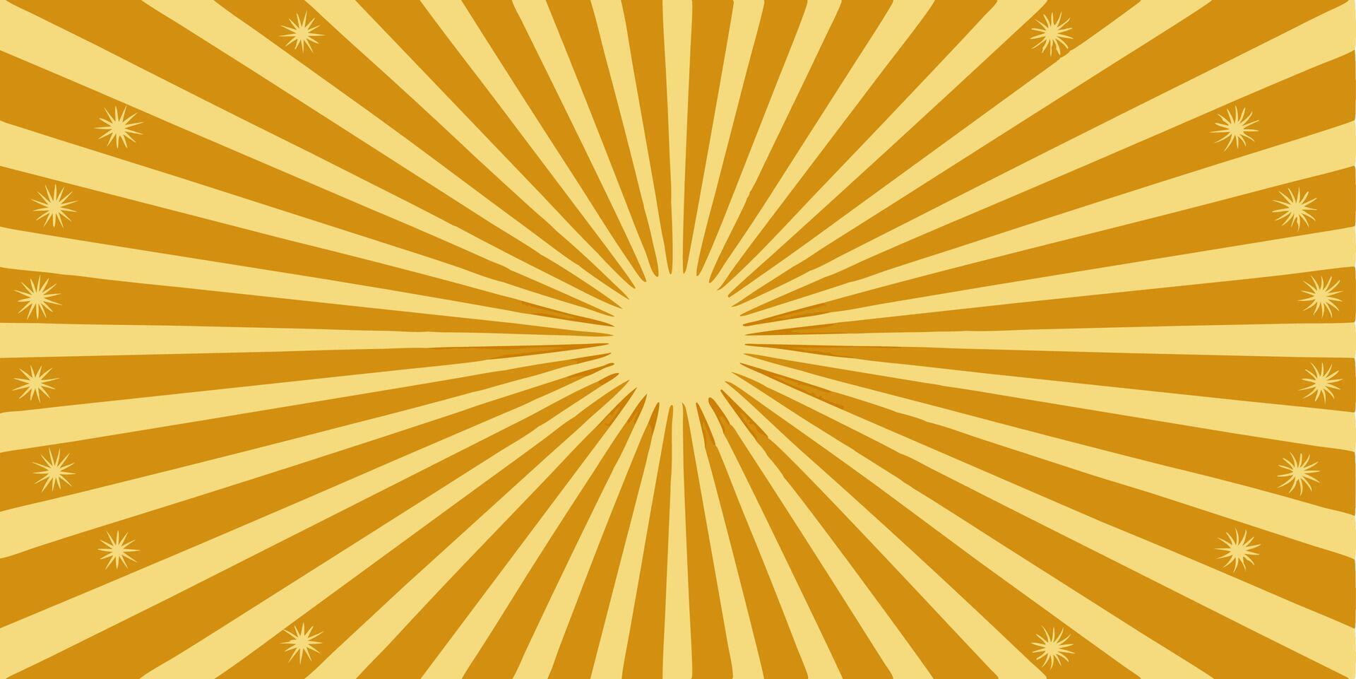 Sunburst background with sun rays and stars vector