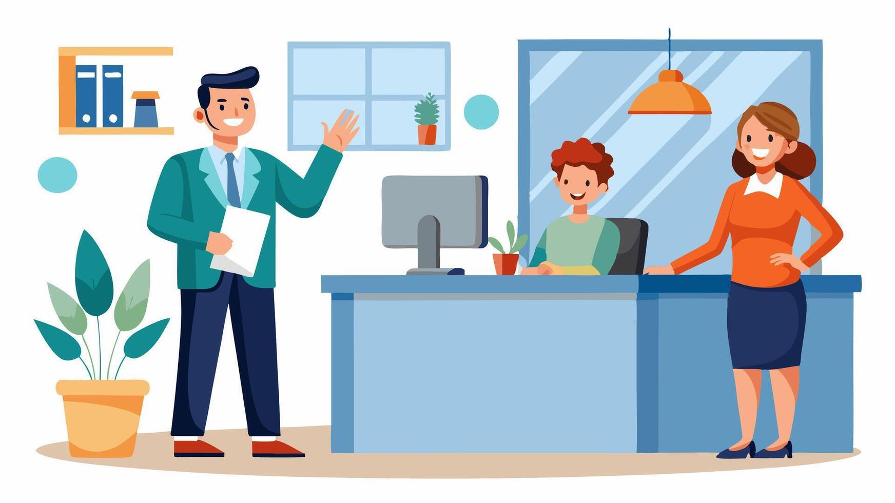 Office people working in the office vector