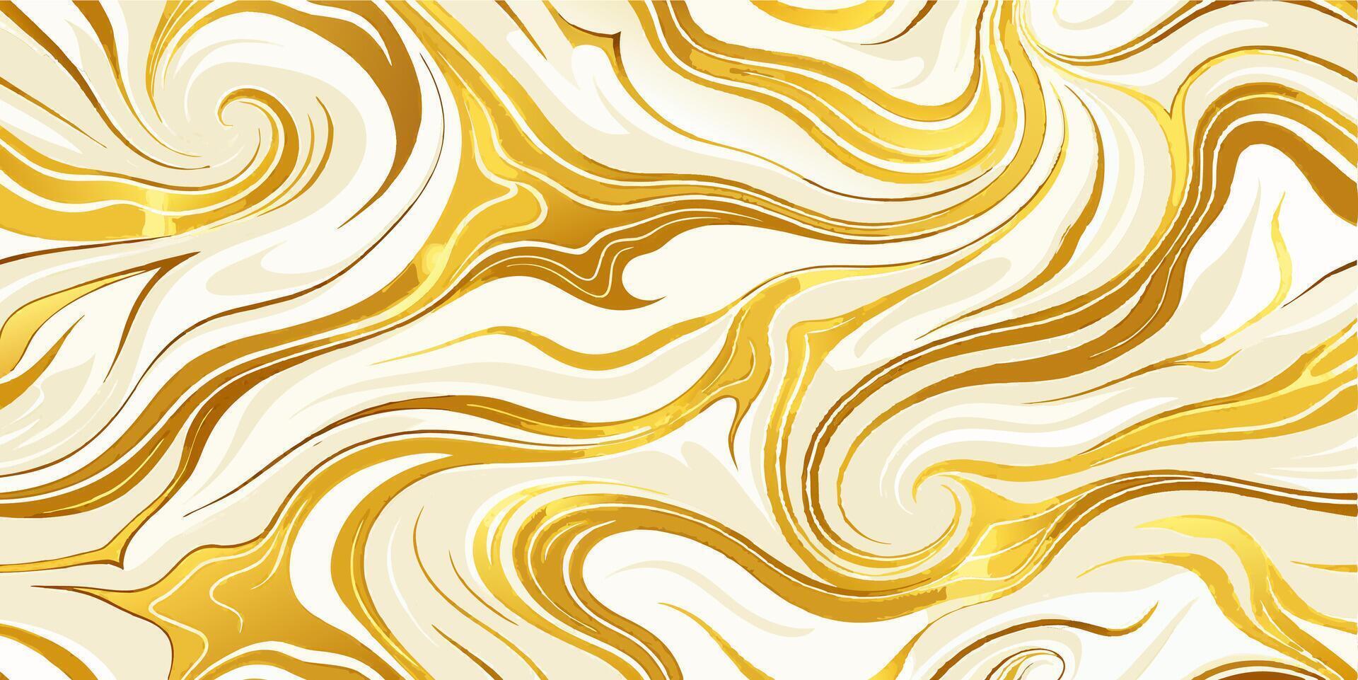A gold and white marble background with wavy lines vector
