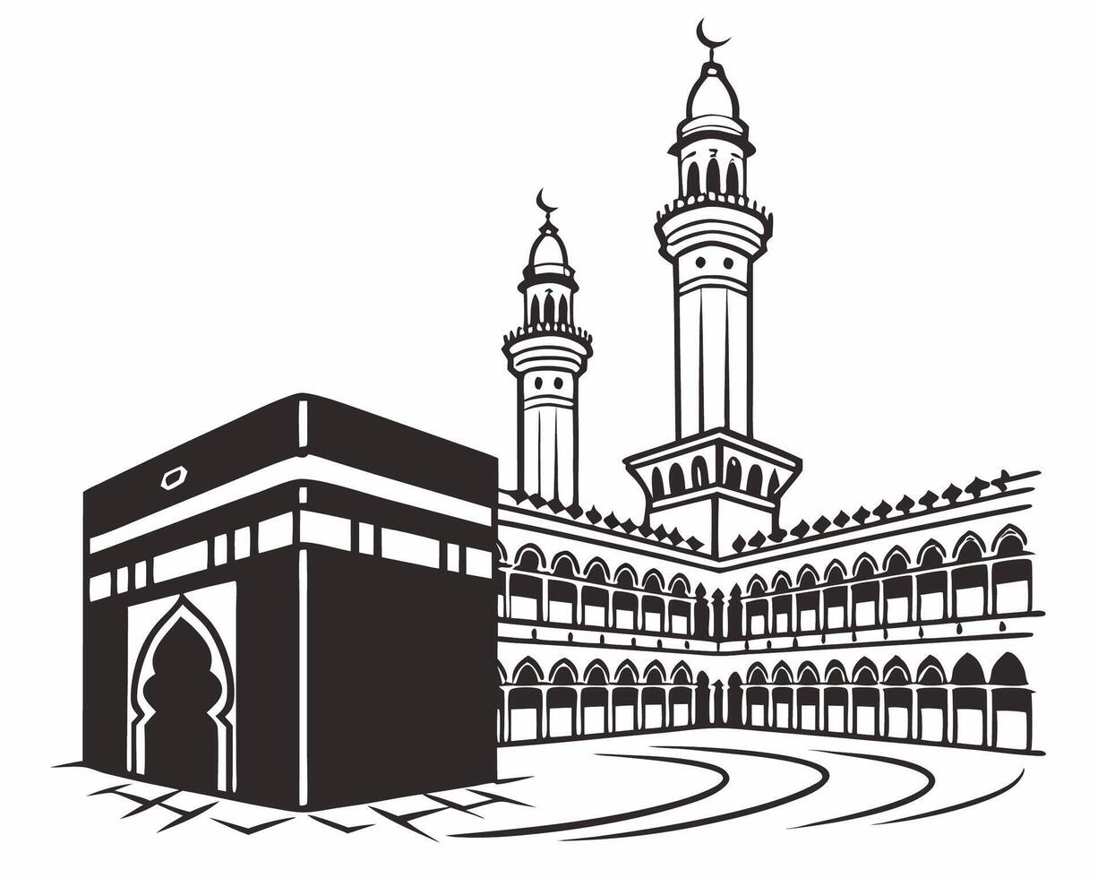 The kaaba is a mosque in islam vector